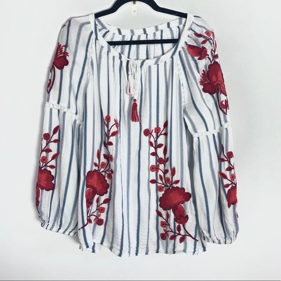 White Cotton Boho Style Oversized Shirt Top - Picture 1 of 4